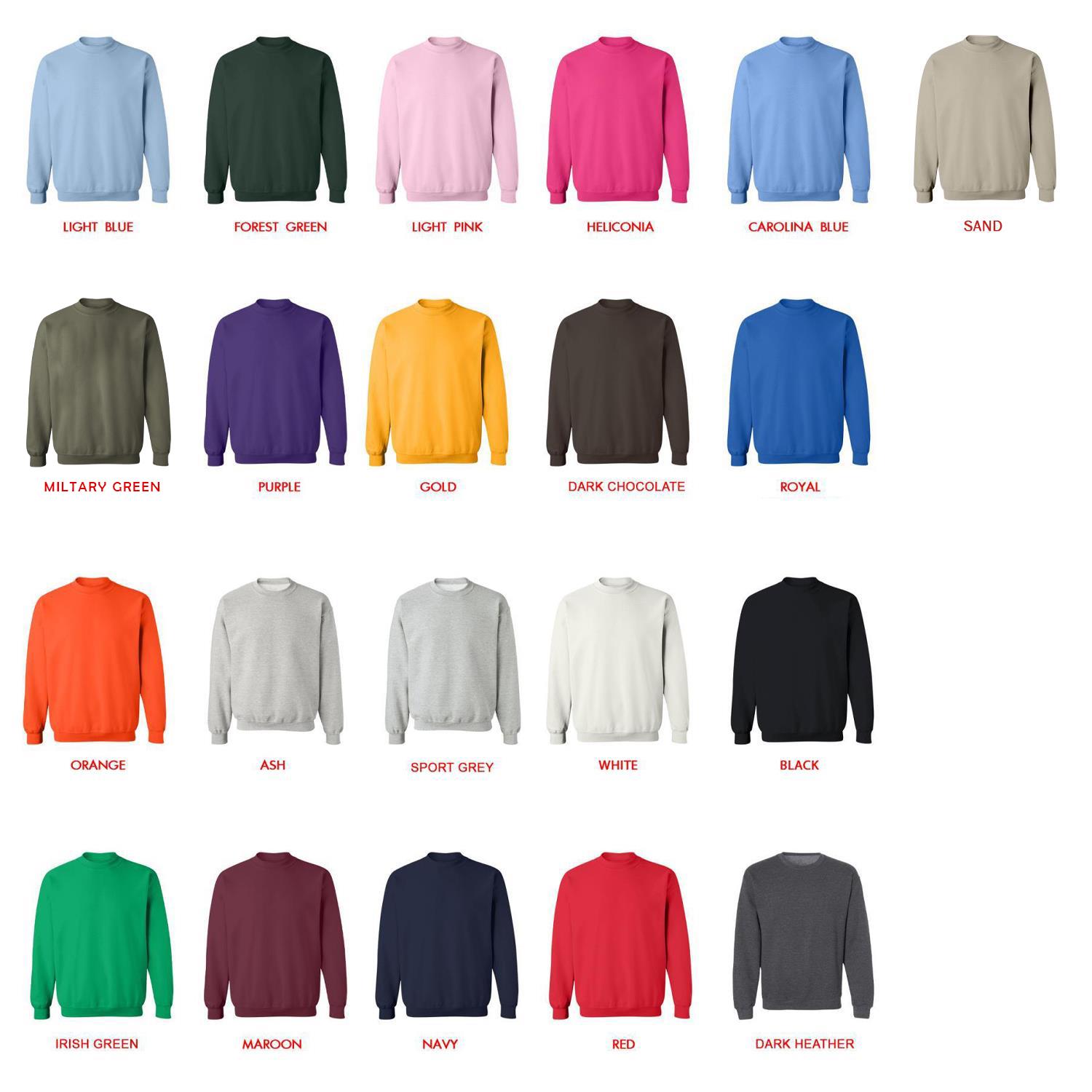 sweatshirt color chart - Sherlock Holmes Merch