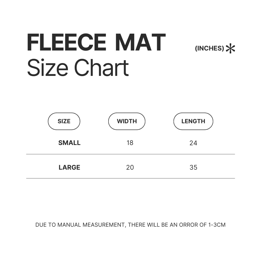 Fleece Mat Size Chart - Sherlock Holmes Merch