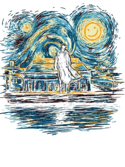 Alternative view of Starry Fall Sherlock Holmes Shower Curtain