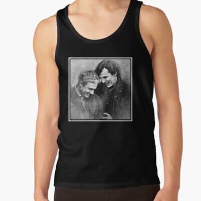 Sherlock Johnlock Laughing In The Snow Tank Top