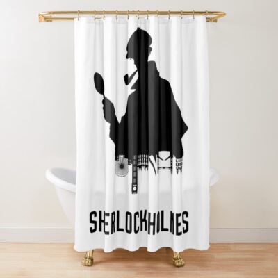 New Sherlock Holmes Silhouette Shower Curtain
